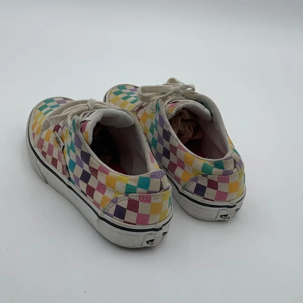 Vans Kids Multicolor Checkered Sneakers little girl size 2